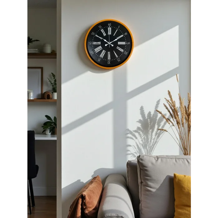 Zentime 36 Cm Turuncu Dekoratif Duvar Saati