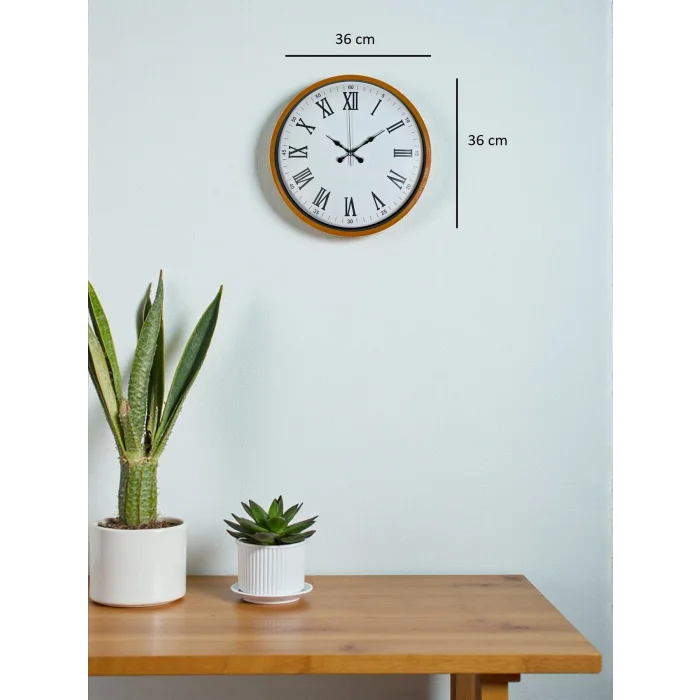 Zentime 36 Cm Turuncu Dekoratif Duvar Saati