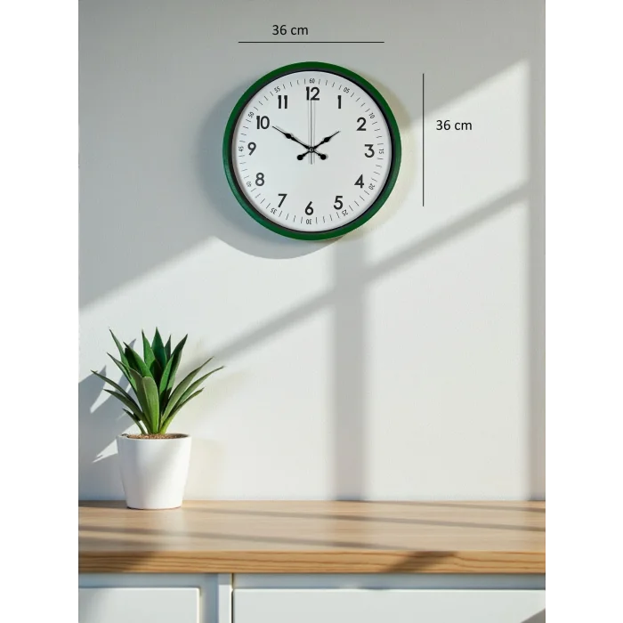 Zentime 36 Cm Yeşil Dekoratif Duvar Saati