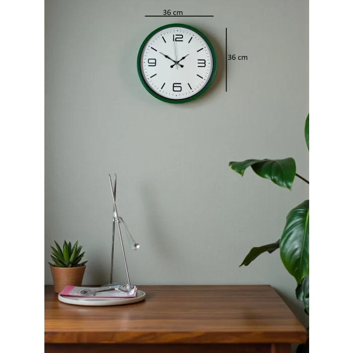Zentime 36 Cm Yeşil Dekoratif Duvar Saati
