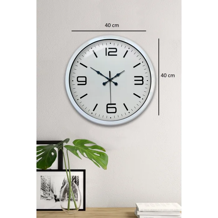 Zentime 40 Cm Beyaz Klasik Duvar Saati
