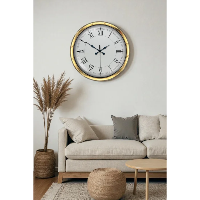 Zentime 40 Cm Gold Lüks Dekoratif Duvar Saati