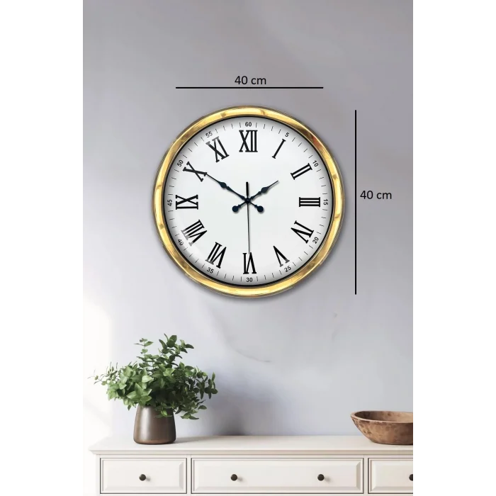 Zentime 40 Cm Gold Lüks Duvar Saati