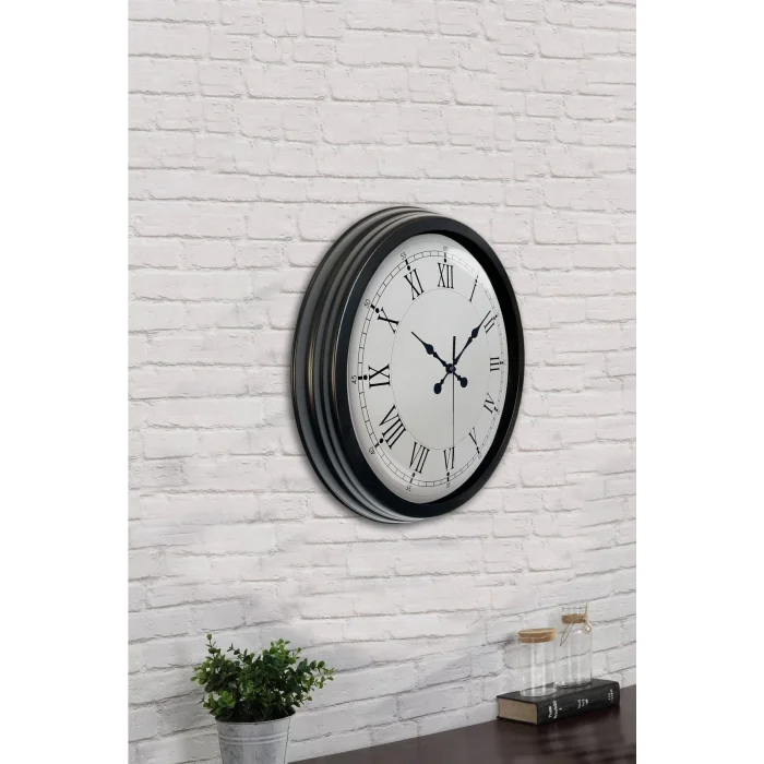 Zentime 40 Cm Siyah Şık Duvar Saati