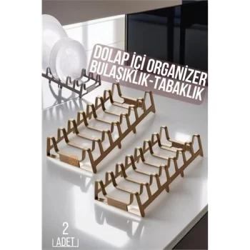 2 li Dolap İçi Tencere Kapak Ve Tabak Düzenleyici Kurutmalık Organizer