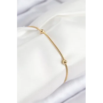316L Çelik Topcuk Model Gold Renk Kadın Bileklik