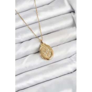 316L Çelik Zincir Gold Renk Kapaklı Açılabilir Model Kadın Kolye