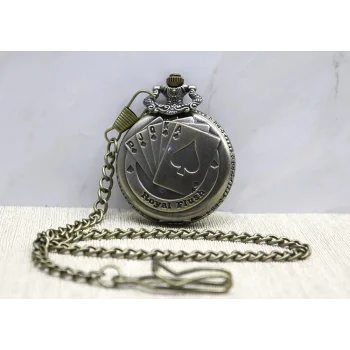 Oyun Kartı Tasarımlı Köstekli Saat