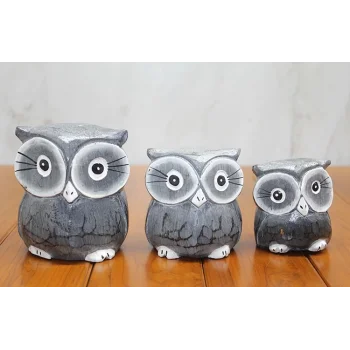 Ahşap 3lü Baykuş Seti Model 2