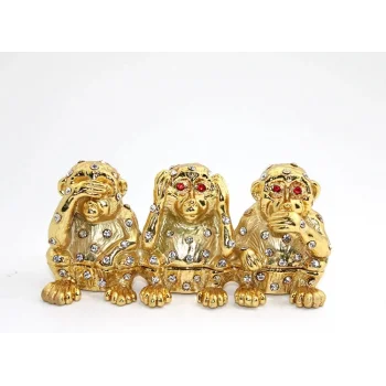 Swarovski Taşlı 3lü Maymun Seti