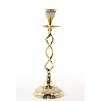 Tekli Pirinç Sedefli Şamdan Model 2