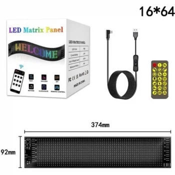 RP937 LED Matrix Panel 16X64CM Telefon Kontrollü Kayar LED Animasyon Aydınlatma