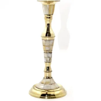 Tekli Pirinç Sedefli Şamdan 6023