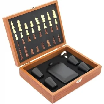 Ahşap Kutulu Satrançlı Matara Seti ALK2682