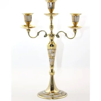 Pirinç Sedefli 3lü Şamdan 26096