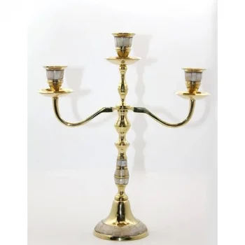 Pirinç Sedefli 3lü Şamdan 19124