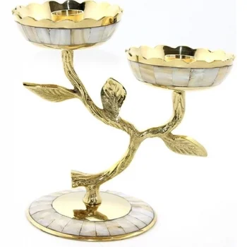 Pirinç Sedefli 2li Şamdan 5934