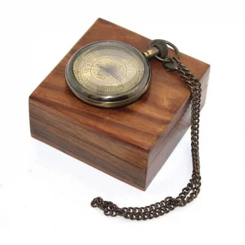 Ahşap Kutulu Pirinç Köstekli Saat 16154