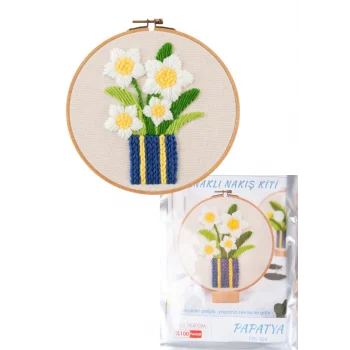 Nakış Kitleri Kasnaklı 13.5 X 18.8 cm Papatya