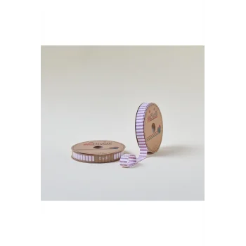 Biye Kalın Çizgili Katlı F07 Gül Kurusu 2 cm 25 Metre %65 Koton %35 Polyester