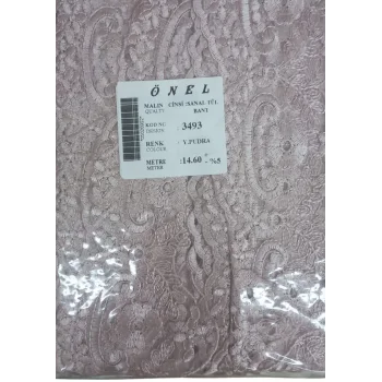 Dantel Polyester Sanal Tül Bant Y.Pudra 14,60 Metre En 6 cm ON-3493-PU