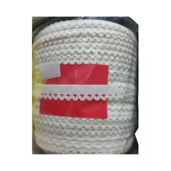 Çamaşır Lastiği Dantelli 1 cm 1 Metre Beyaz 2. Model