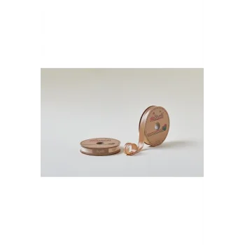 Biye Saten Katlı 080 Koyu Bej 2 cm 25 Metre %100 Polyester