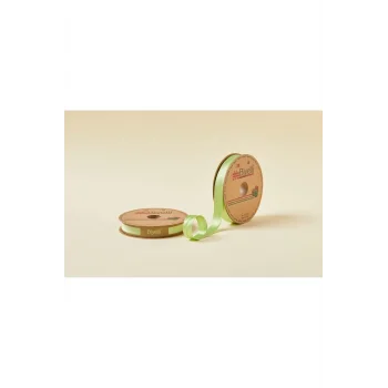 Biye Saten Katlı 056 Fıstık Yeşili 2 cm 25 Metre %100 Polyester