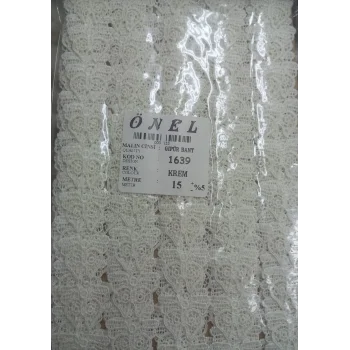 Dantel Polyester Güpür Bant Krem 15 Metre En 6 cm ON-1639-KR