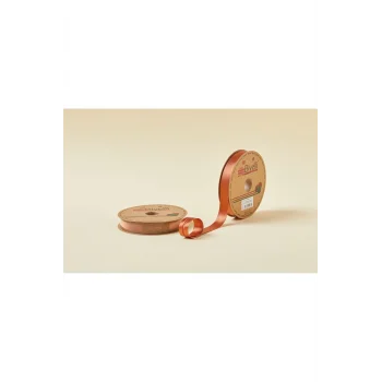 Biye Saten Katlı 072 Kahverengi 2 cm 25 Metre %100 Polyester