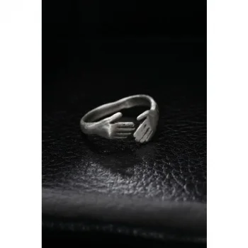 Karce Ayarlanabilir Sarılan Eller Model Erkek Yüzük