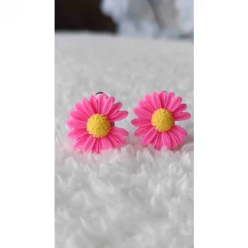 Miniistoree23 Takılabilir Klipsli Çocuk Küpesi Canlı Papatya