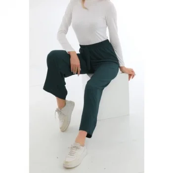 Arvin Pijama Kadın Beli Latikli Bol Paça Pantolon Oversize Yazlık