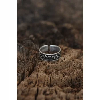 Karce Motifli Tasarımlı Ayarlamalı Erkek Yüzük