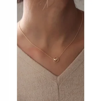 Karce CLZ943  Gold Renk Kalp Figür Kadın Kolye