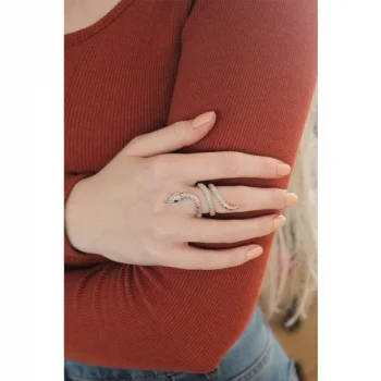 Colezium CLZ943  Ayarlanabilir Silver Renk Zirkon Taşlı Yılan Yüzük