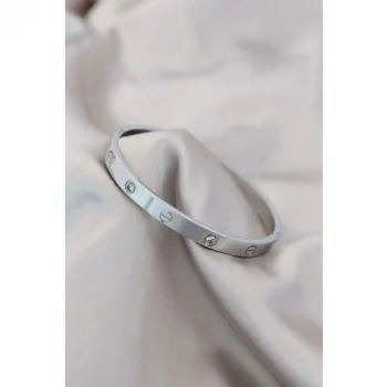 Colezium CLZ943  Çelik Gümüş Renk Zirkon Taşlı Cartier Bileklik
