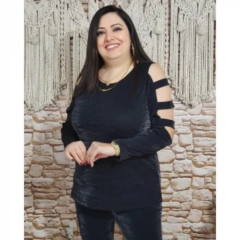 Boutique Bade Siyah Simli Buluz