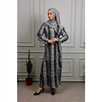 Defka Pamuklu Kadın Tesettür Namaz Elbisesi Yandan Bağlamalı