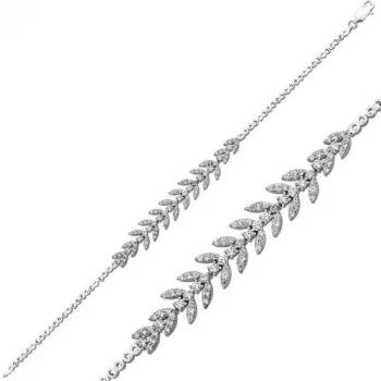 Gumush Gümüş Yaprak Su Yolu Bayan Bileklik