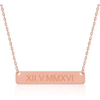 Gumush Gümüş Kişiye Özel Roma Rakamlı Tarih Kolye