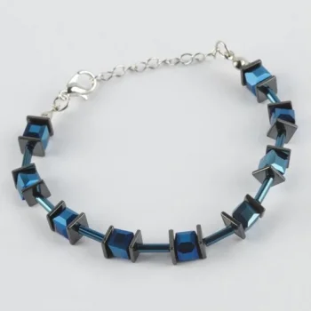 Rennway Küp Figürlü Kristal Taşlı Çelik Ip Bileklik Renk:mavi Kategori: Bijuteri Bileklik