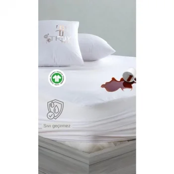 Mikro Sıvı Geçirmez Tek Kişilik Yatak Alezi Beyaz 120X200