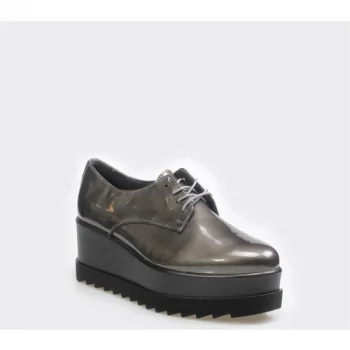 Rrm Deri Kadın Gri Rugan Klasik Ayakkabı