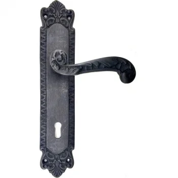 Antika Tarz Dekoratif Pirinç Sultan Yale Kapı Kolu - 270X54MM, Oksit