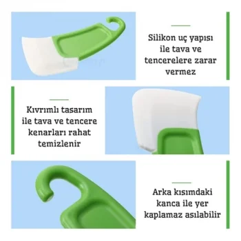 Silikon Uçlu Bulaşık Temizleme Kazıyıcı Spatula