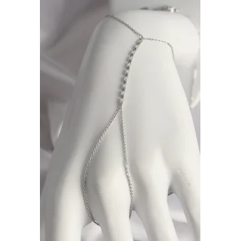 Pirinç Gümüş Renk Su Yolu Zirkon Taşlı Kadın Şahmeran - TJ-SN601