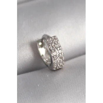 316L Çelik Gümüş Renk Zirkon Taşlı Tragus Piercing - TJ-PR1305