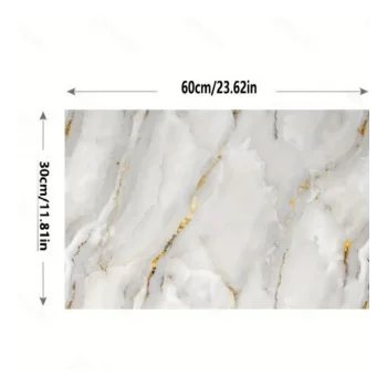 Vinil Beyaz Mermer Desenli Alüminyum Plastik Duvar Sticker