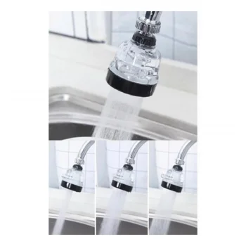 360° Dönebilen Su Tasarruflu 3 Fonksiyonlu Oynar Musluk Başlığı - Çevre Dostu Kolay Montaj Şeffaf